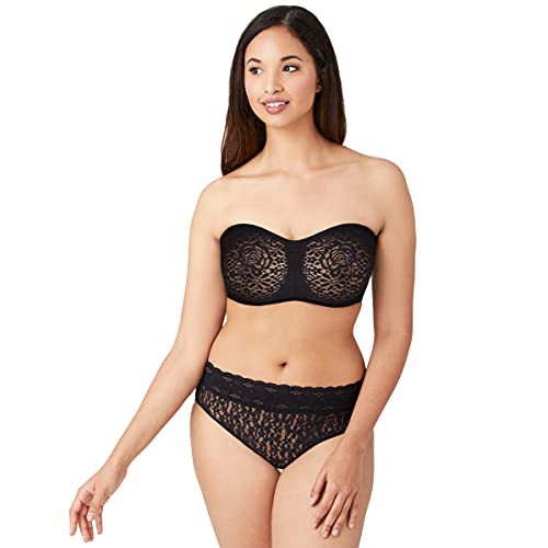 854205 Wacoal Halo Lace Strapless Underwire Bra Black 40DD New