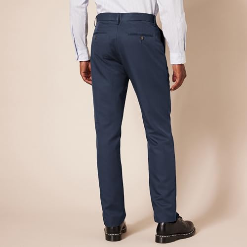 AMAZON ESSENTIALS MEN'S SLIM-FIT FLAT-FRONT DRESS PANT - NAVY - SIZE 34W X 29L New