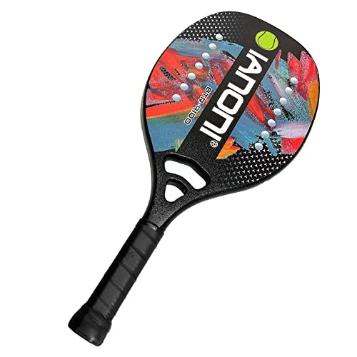 IANONI BEACH TENNIS PADDLE TENNIS RACKET CARBON FIBER EVA MEMORY FOAM - BLACK