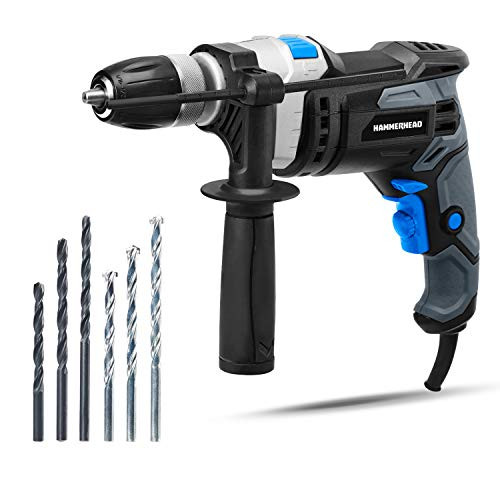 HAMMERHEAD 7.5AMP 1/2" VARIABLE SPEED HAMMER DRILL 6PCS BIT - BLACK/BLUE