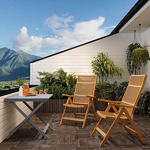 INTERBUILD REAL WOOD Acacia Adjustable Folding Chair STK04004 - Golden Teak