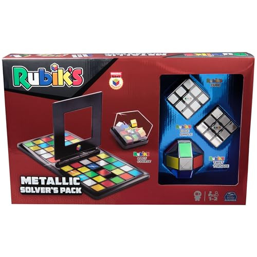RUBIK’S METALLIC SOLVER’S PACK CUBE EDGE TWIST RACE GAME 3D PUZZLE - METALLIC