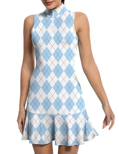 GGOV DRESSES WITH SHORTS INNER POCKET SLEEVELESS SIZE S - XBLUE ARGYLE