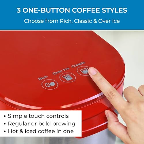 KENMORE PROGRAMMABLE SINGLE SERVE CUP RED STAINLESS STEEL BLACK COFFEE MAKER