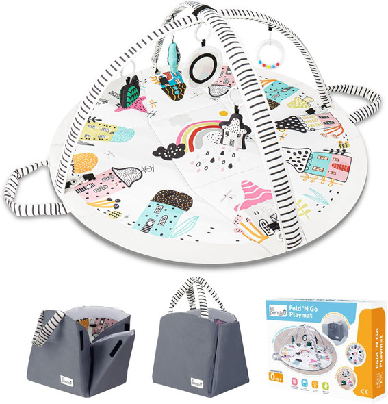 LI'L PENGYU BABY PLAY MAT TUMMY TIME MAT WITH EXCLUSIVE FOLDABLE DESIGN - MULTI