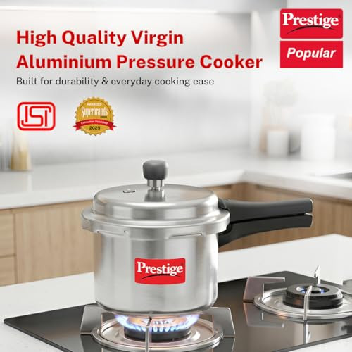 PRESTIGE POPULAR ALUMINIUM PRESSURE COOKER 3 LITERS PPAPC3 10003 - Silver New