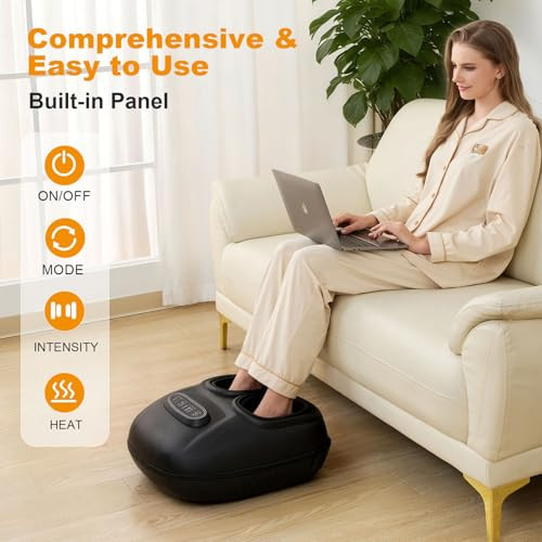 LINGTENG FOOT MASSAGER HEATED FOOT MASSAGER GRAPHITE BLACK SIZE UP TO 13"