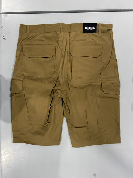 BLU ROCK MEN'S COTTON FLEX-STRETCH CARGO SHORTS - SIZE: MEN 36 - TIMBER New
