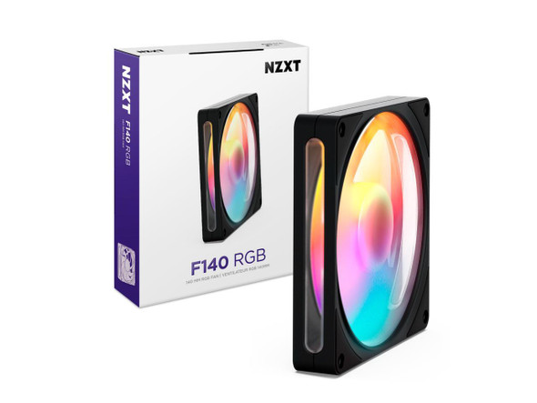 NZXT F140 RGB Black 140mm PWM Addressable RGB Case Fan