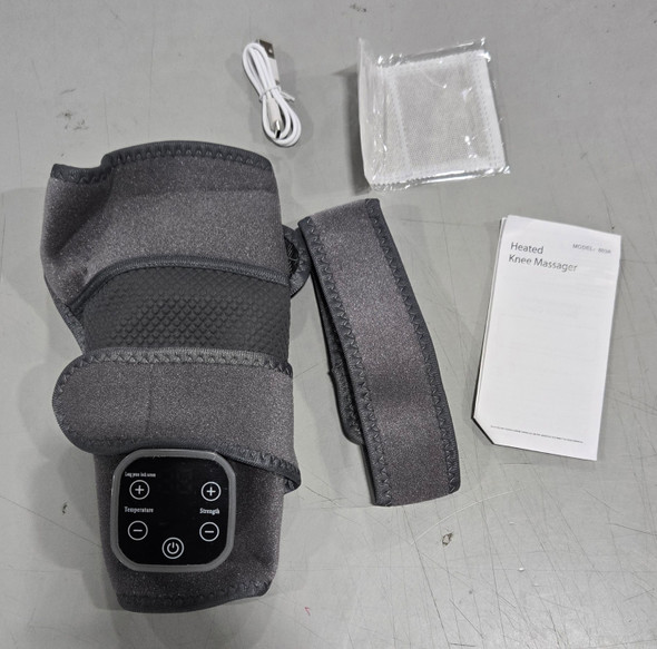 GENERIC HEATED KNEE MASSAGER, TWO HEAT PADS, A USB-C CABLE - GRAY New