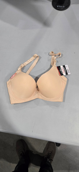 ANGELINA WOMENS WIRED PADDED T-SHIRT BRA - SIZE: WOMEN 32B - BEIGE