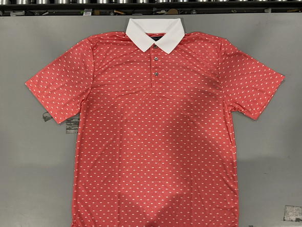 PGA TOUR MEN'S SURPRISE POLO - SIZE: MEN LARGE - RED FISH New