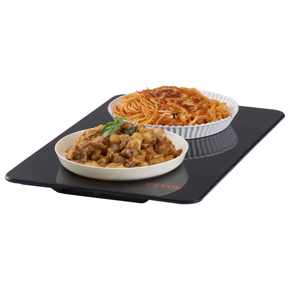 VEVOR ELECTRIC WARMING TRAY PORTABLE TEMPERED GLASS HEATING TRAY - BLACK