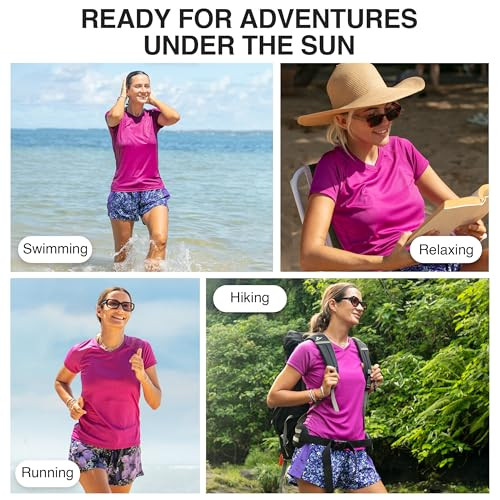 KANU SURF WOMENS UPF 50+ SHORT SLEEVED ACTIVE SWIM SHIRT WOMEN 2XL PURPLE ORCHID New