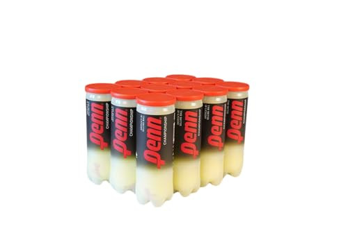 PENN CHAMPIONSHIP REGULAR DUTY FELT PRESS TENNIS BALLS 12 CANS 36 BALLS - GREEN