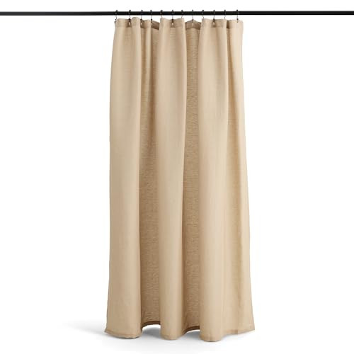 PRESTON LANE STONEBRIDGE LINEN COTTON SHOWER CURTAIN, 72"x72", REINFORCED - CLAY