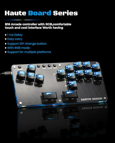 SEHAWEI HAUTE42 16KEY ALL-BUTTON ARCADE CONTROLLER GAMERFINGER - BLACK