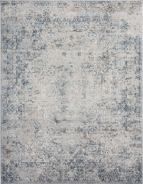 KALATY LUMINA LM-035 VINTAGE BLUES GRAYS RUG 2.5FT X 8FT - VINTAGE BLUE/GRAY New