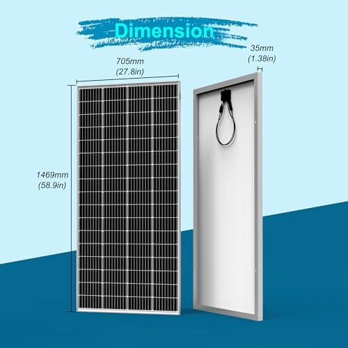 ACOPOWER SOLAR PANEL 200W 24 VOLT MONOCRYSTALLINE HIGH EFFICIENCY - SILVER/WHITE