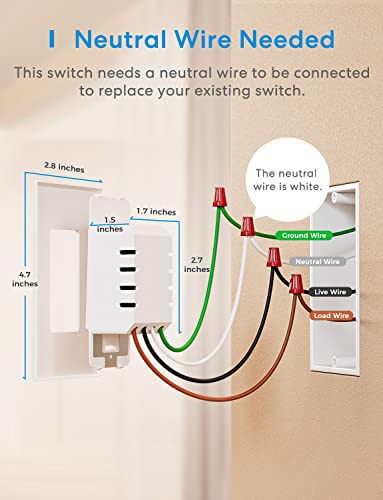 MEROSS 4 PACK SMART DIMMER SWITCH SINGLE POLE APPLE HOMEKIT, ALEXA, NEUTRAL WIRE