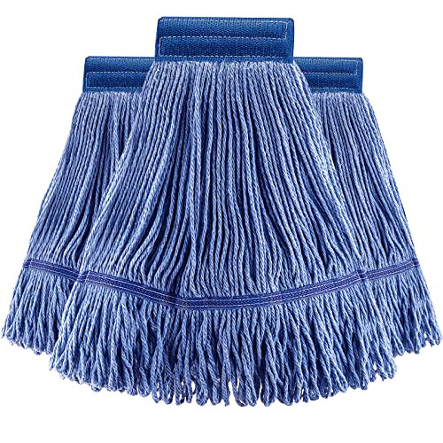 (3 Pack) Mop Head Replacement, Cotton Looped End String, Robot Mop Heads - Blu New