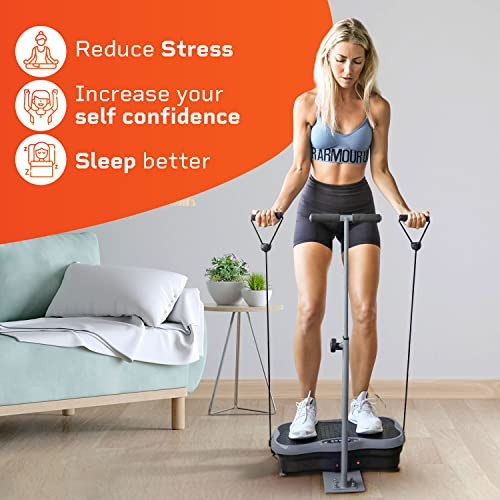 LIFE PRO VIBRATION PLATE EXERCISE MACHINE WAIST-LEVEL MAGNETIC - DARK GRAY New