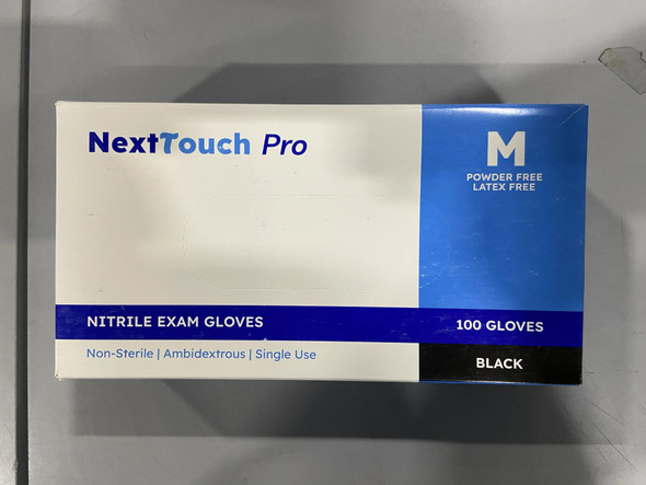 GENERIC NEXT TOUCH PRO NITRILE GLOVES EXAM, NON-STERILE MEDIUM, 100-CT - BLACK New