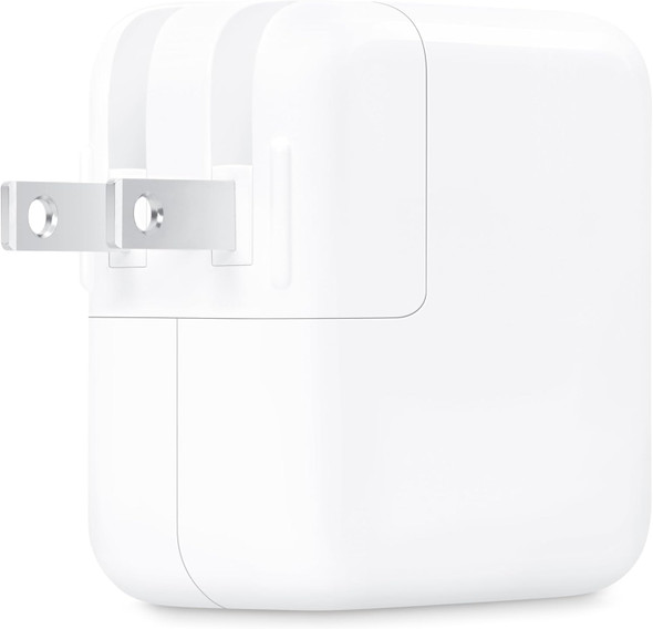 APPLE 35W DUAL USB-C PORT POWER ADAPTER, TYPE C WALL CHARGER - WHITE