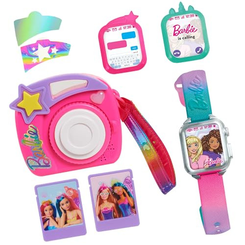 BARBIE PHOTO FILTER PLAY CAMERA PLAY SMART WATCH SET LIGHTS - MULTICOLOR
