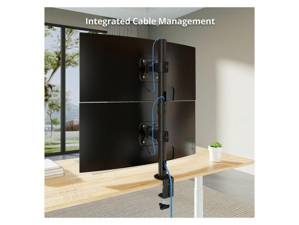 SIIG Dual 38" Stack Monitor Pole Mount - Black - Fits 13-38" Screens, up to 26.5
