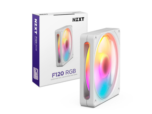 NZXT F120 RGB White 120mm PWM Addressable RGB Case Fan