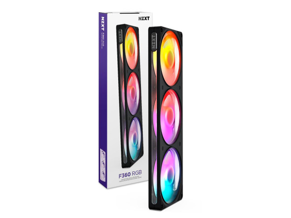 NZXT F360 RGB Black 360mm PWM Single-Frame Addressable RGB Fan
