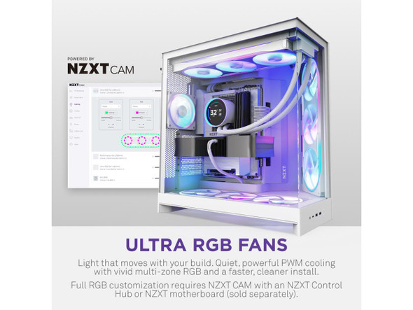 NZXT F120U White 120mm Ultra Multi-Zone Addressable RGB Fan
