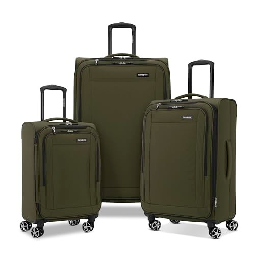 SAMSONITE SAIRE LTE SOFTSIDE LUGGAGE WITH SPINNERS 3PC - OLIVE GREEN
