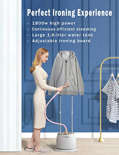 Sylintech Standing Garment Steamer Full Size Steamer 1800-Watt High, White