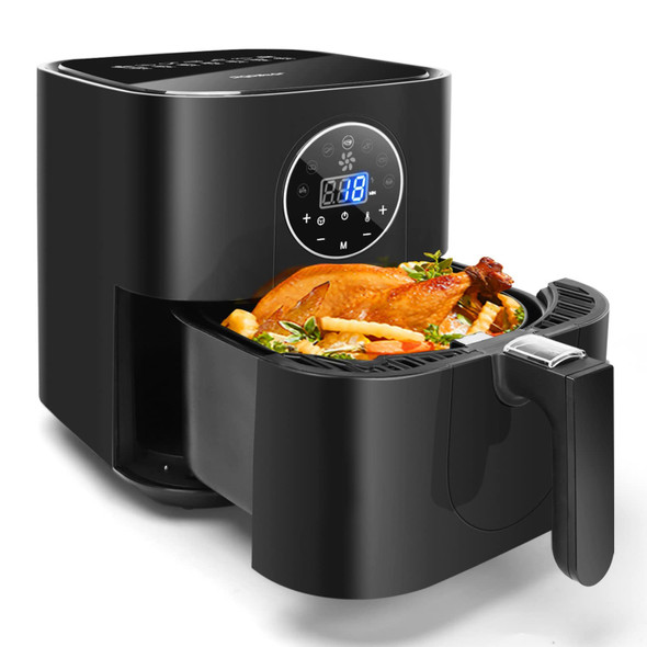 7-in-1 Air Fryer, Aigostar 4.5 QT with LED Digital Touch EX2502,1400W, Black New