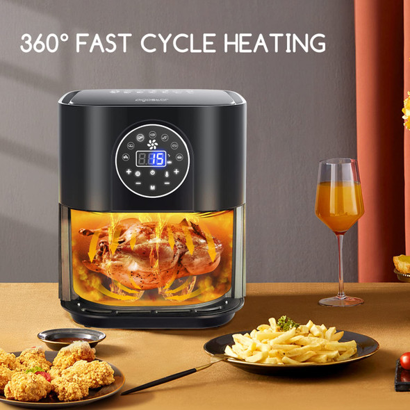 7-in-1 Air Fryer, Aigostar 4.5 QT with LED Digital Touch EX2502,1400W, Black New