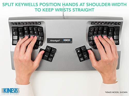 Kinesis Advantage2 Silver Ergonomic Keyboard (KB605) - Black