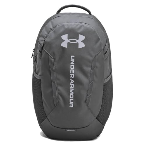 Under Armour Unisex Hustle 6.0 Backpack Castlerock/Steel - PHYSICAL DAMAGE New