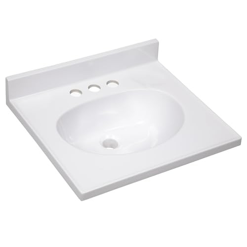 Design House Cultured Marble Vanity Top 19" W x 17" D 586172 - Solid White New