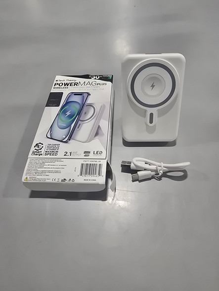 TECH THEORY POWERMAG PLUS WIRELESS CHARGING BATTERY WITH MAGNETIC STAND - WHITE New