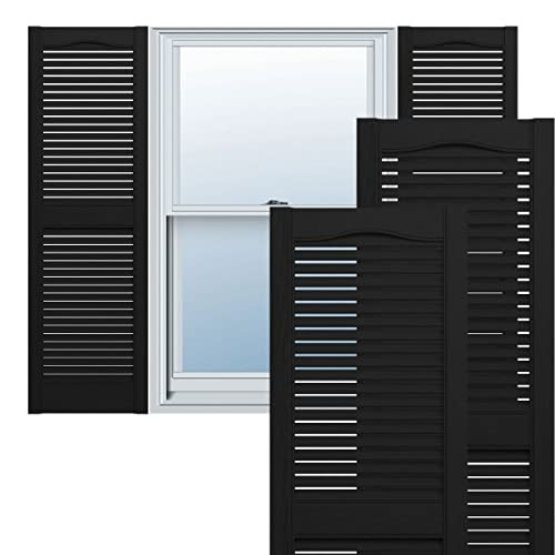 Builders Edge Open Louver Vinyl Shutters B000CSND1I - Black New
