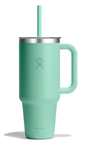 HYDRO FLASK TUMBLER WITH HANDLE CLEAR LID STRAW STAINLESS STEEL -MERMAID GREEN