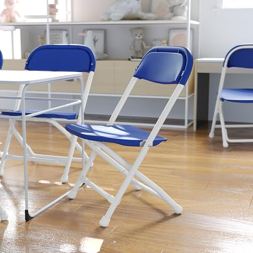 Flash Furniture Kids Blue Plastic Folding Chair