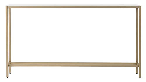 Holly & Martin Darrin Narrow Long Console Table with Mirrored Top in Gold New