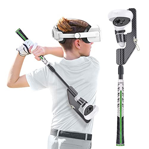 KPNEOL VR Golf Club Oculus Quest 2 Real Golf Grip VR Golf Handle - White Green New
