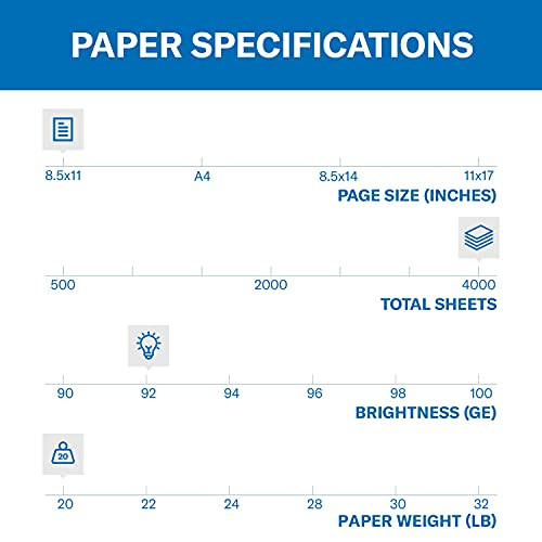 Hammermill Printer Paper - 20 lb Tidal Copy Paper - 8.5 x 11 (4,000 Sheets) New