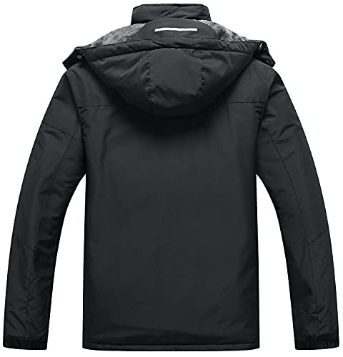 SUOKENI Men's Waterproof Ski Jacket Warm Winter Snow Coat Hooded Raincoat XL