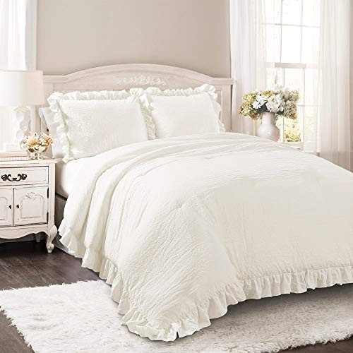 LUSH DECOR REYNA RUFFLE COMFORTER SET, KING 16T002160-9PC - IVORY New