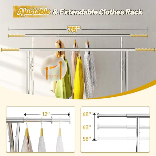 Raybee Clothes Rack, Collapsible Wardrobe Organizer, Heavy Duty Storage New